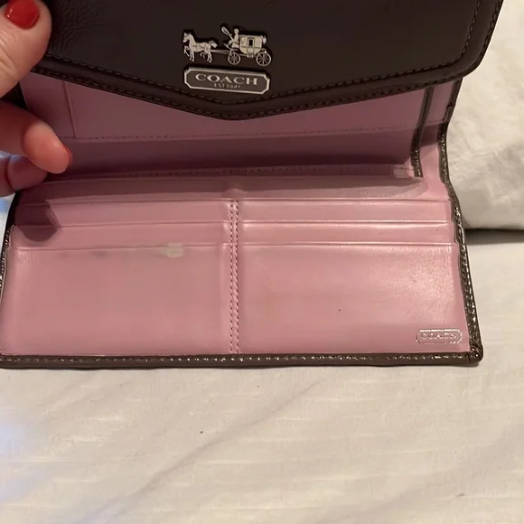 Coach wallet gray with leather - Picture 5 of 6